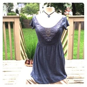 blue keyhole-back top